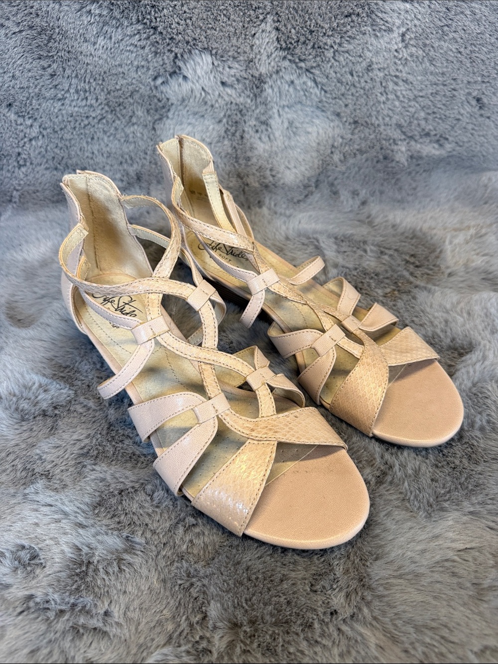 Vegan Blush Strappy Sandals for Women